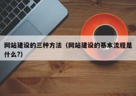 网站建设的三种方法（网站建设的基本流程是什么?）