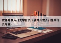 软件开发入门先学什么（软件开发入门先学什么专业）