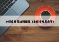 小程序开发培训课程（小程序开发自学）