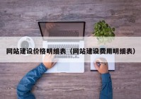 网站建设价格明细表（网站建设费用明细表）