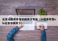 北京小程序开发华网天下专业（小程序开发vle北京华网天下）