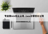 专业做seo优化公司（seo引擎优化公司）