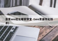 首页seo优化哪家便宜（seo页面优化技术）