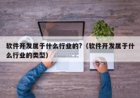 软件开发属于什么行业的?（软件开发属于什么行业的类型）